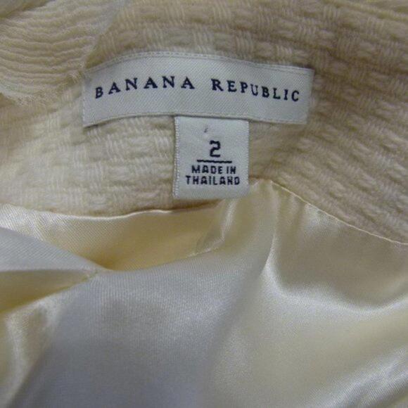 EUC Banana Republic Blazer Sz 8 Ivory Cream Wool Textured Tulle Jacket 2 - Picture 2 of 8